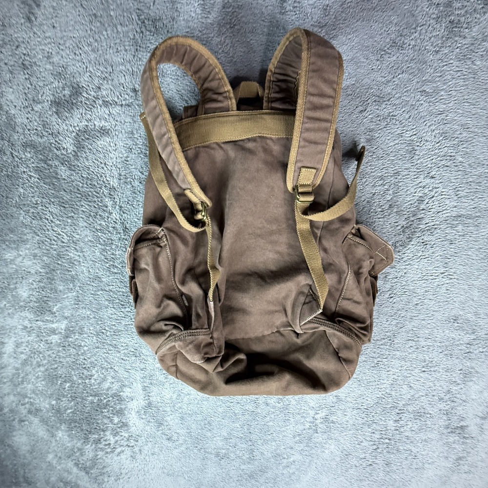 Gootium Canvas Backpack Rucksack Large Brown Drawstring Snap Close - Picture 2 of 6